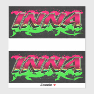Inna Vorname Name Graffiti Aufkleber Sticker