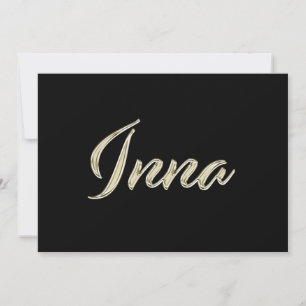 Inna white gold Handwriting Karte Card