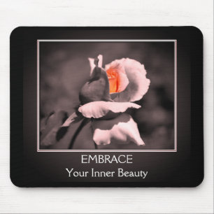 Inner Beauty Rosebud Inspirational Mouse Mat