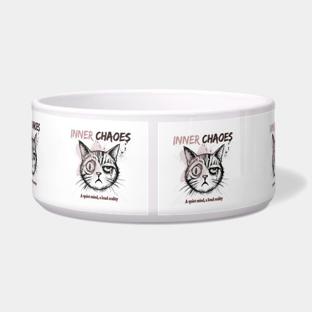 Inner Chaos - Artistic Cat Illustration Coffee Mug (Back)