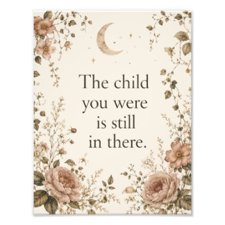 Inner Child Healing Vintage Floral Quote Photo Print