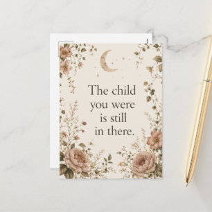 Inner Child Healing Vintage Floral Quote Print Holiday Postcard