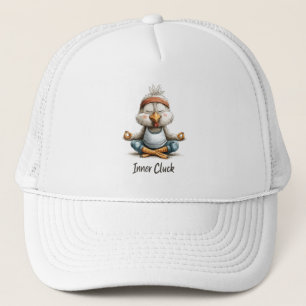 Inner Cluck Chicken Meditation Funny Yoga Animal Trucker Hat
