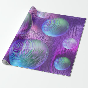 Inner Flow II, Abstract Indigo Lavender Universe Wrapping Paper
