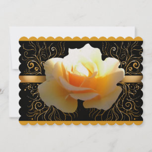 Inner Glow Elegant Yellow and Gold Rose Invitation