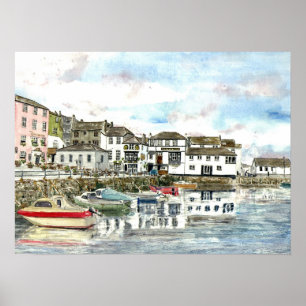 'Inner Harbour, Falmouth' Poster