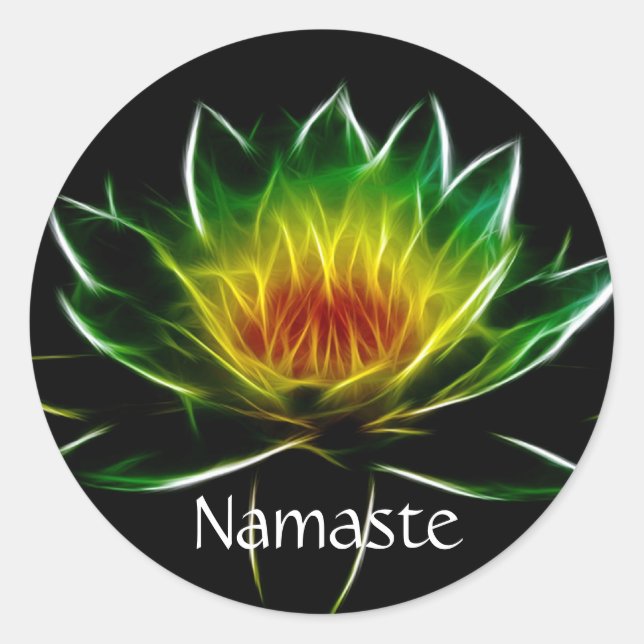 Inner Light l Lotus Abstract Art | Customised Classic Round Sticker (Front)