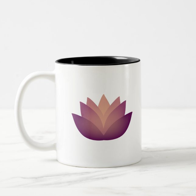 Inner Light Lotus Flower Two-Tone Coffee Mug (Left)