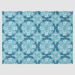 INNER MERMAID COMPASS Aqua Beach Shell Mandala Tissue Paper