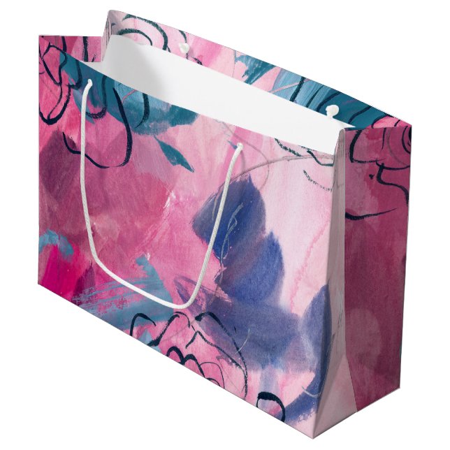 Inner Music - Floral Sketch Large Gift Bag (Front Angled)