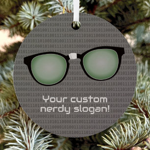 Inner Nerd funny spectacles - custom both sides Metal Tree Decoration