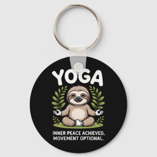 Inner Peace Achieved Movement Optional Yoga Sloth Key Ring