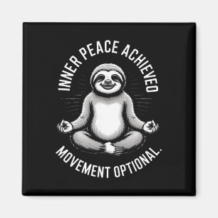 Inner Peace Achieved Movement Optional Yoga Sloth Magnet