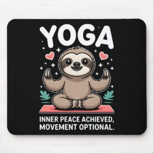 Inner Peace Achieved Movement Optional Yoga Sloth Mouse Mat