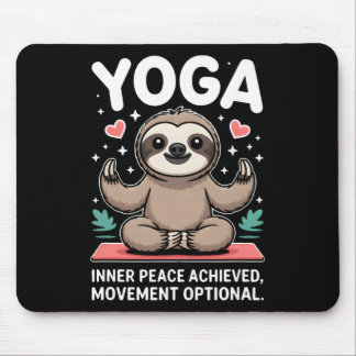 Inner Peace Achieved Movement Optional Yoga Sloth  Mouse Mat