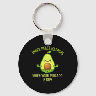 Inner Peace Happens When Your Avocado Is Ripe Yoga Key Ring