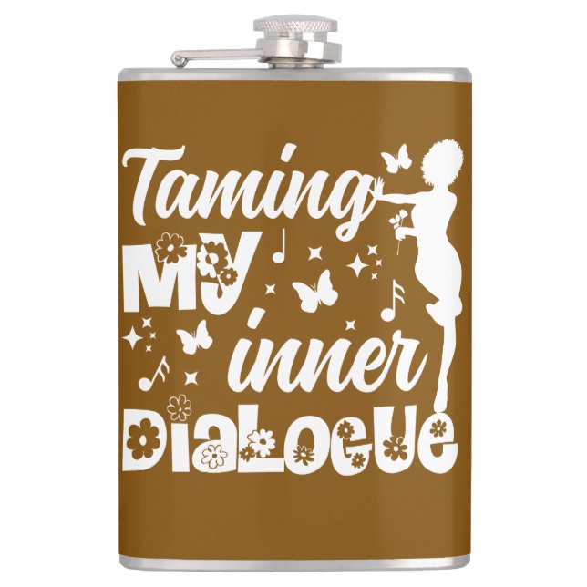 Inner Peace Journey | Taming My Inner Dialogue Hip Flask (Front)