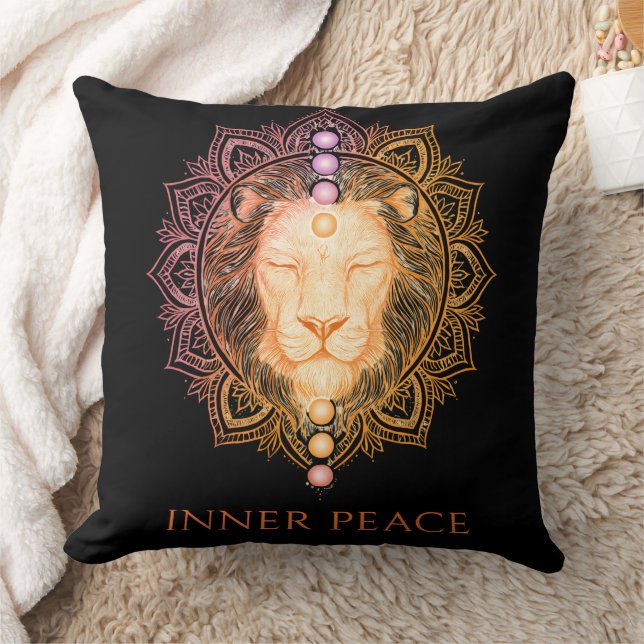 Inner Peace Lion Chakra Design Cushion (Blanket)