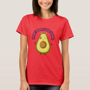 Inner Peace Outer Green – Cute Avocado Meditation T-Shirt