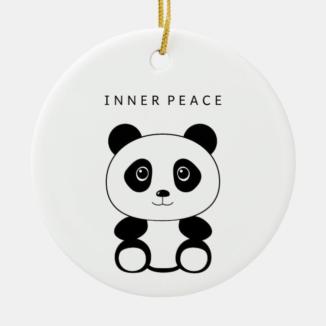 Inner Peace Panda Ceramic Tree Decoration (Front)