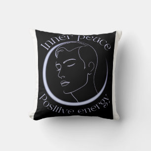 Inner Peace Positive Energy – Minimalist Neon Line Cushion