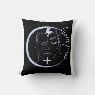 Inner Peace Positive Energy – Minimalist Neon Line Cushion