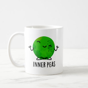 Inner Peas Funny Meditating Pea Pun  Coffee Mug