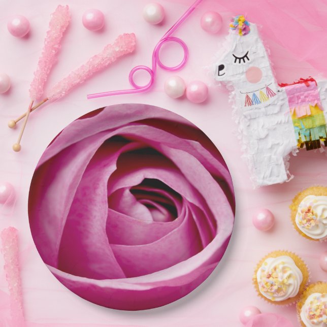 Inner Petals of Rose Bud Paper Plate (Party)