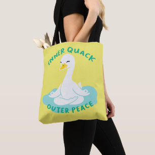 Inner Quack Outer Peace Yoga Duck Tote Bag