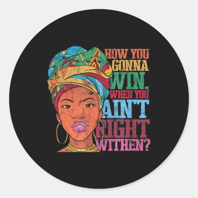 Inner - Victory - Truth Uni-adults - Black - Small Classic Round Sticker (Front)