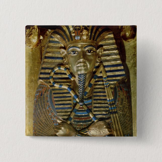 Innermost coffin of Tutankhamun 15 Cm Square Badge (Front)