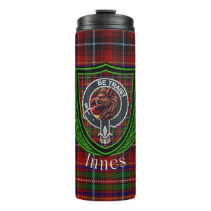 Innes Scottish Clan Tartan & Crest Thermal Tumbler
