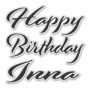 Innname First name black Sticker Birthday