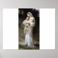 Innocence Bouguereau Madona child lamb painting