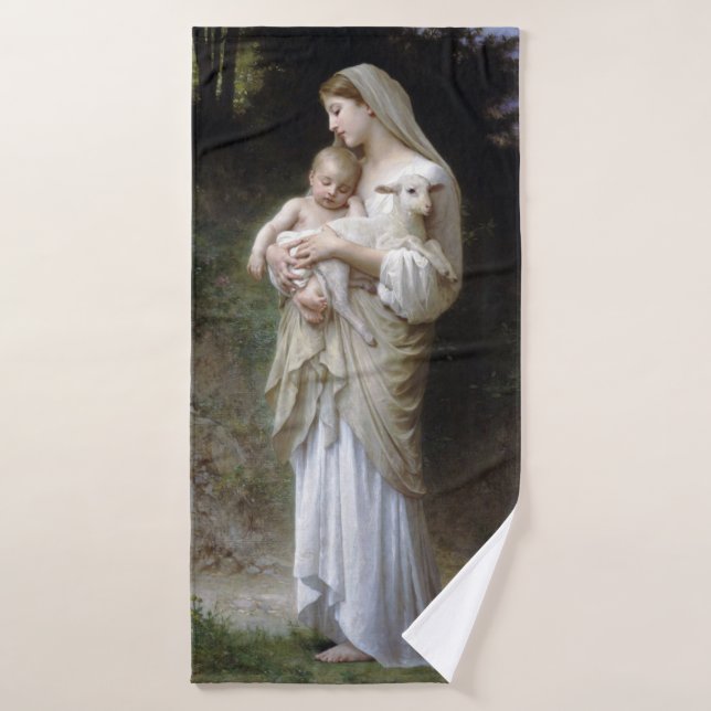 Innocence (Madonna and Child), Bouguereau Bath Towel (Bath Towel)