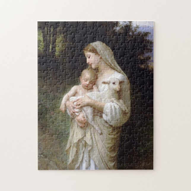 “Innocence” painting of baby Jesus and Mary Jigsaw Puzzle (Vertical)
