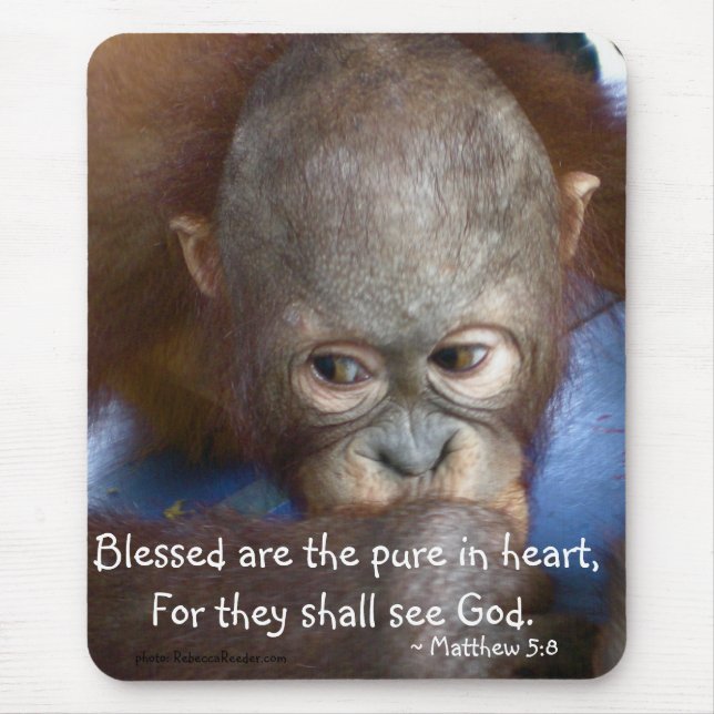 Innocent Baby  "Blessed are the pure in heart" Mouse Mat (Front)