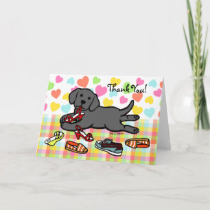 Innocent Black Labrador Puppy Thank You Card