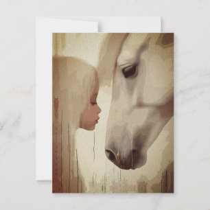 Innocent Bond – Child and Horse Art Postcard