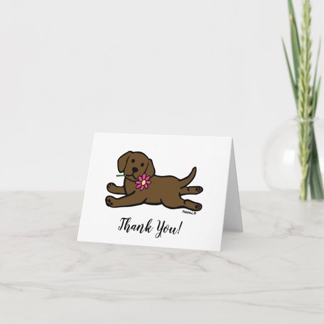 Innocent Chocolate Labrador Puppy Thank You (Front)