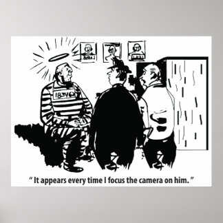 Innocent Convict, Camera Focus, Funny Vintage Poster