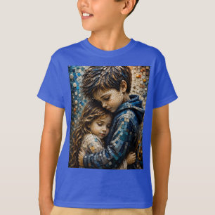 Innocent Embrace 3D Mosaic Wall Art T-Shirt