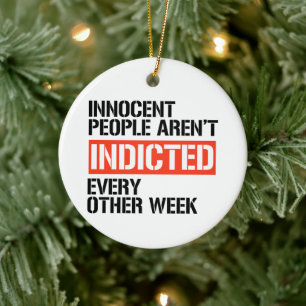 Innocent People aren't indicted Ceramic Tree Decoration