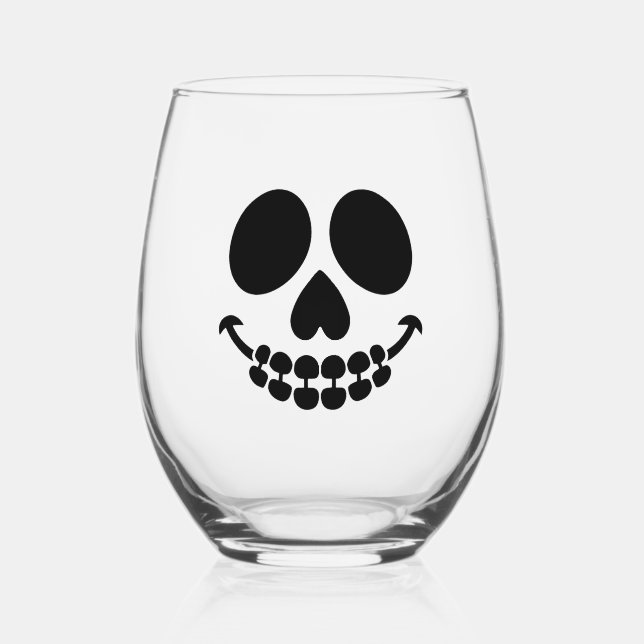 Innocent smile. stemless wine glass (Front)
