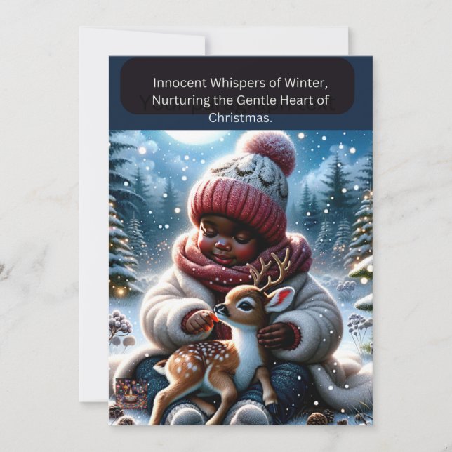 Innocent Whispers of Winter, Nurturing the Gentle  Holiday Card (Front)
