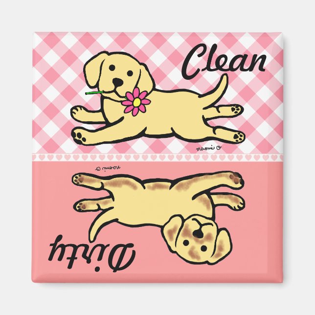 Innocent Yellow Labrador Puppy Dishwasher Magnet (Front)