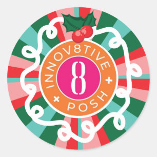 Innov8tive + Posh Christmas Classic Round Sticker