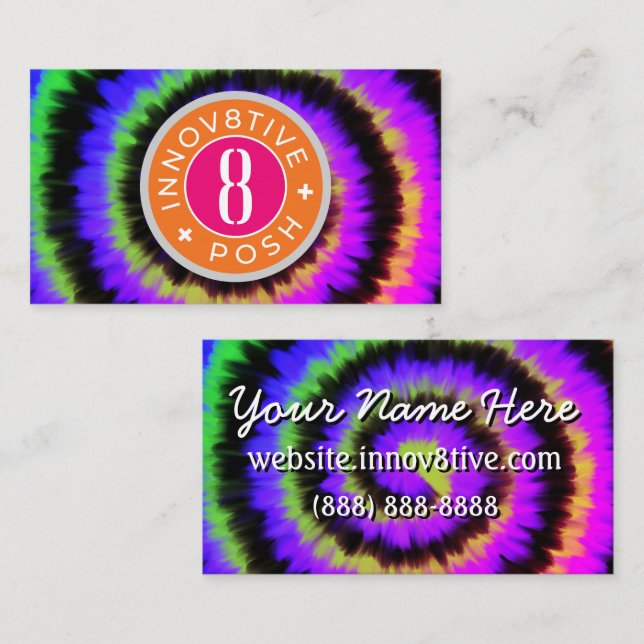 Innov8tive + Posh dark tie dye Business Card (Front/Back)