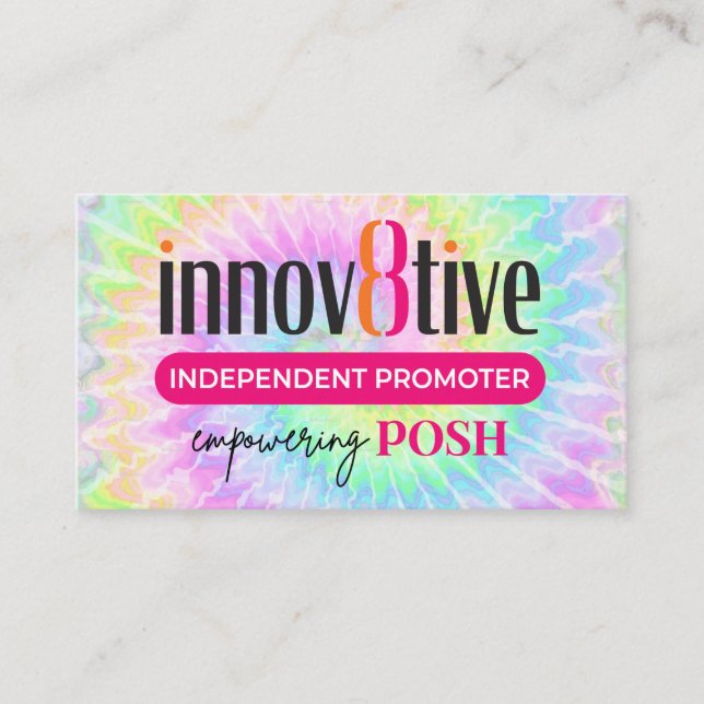 Innov8tive Posh tie dye business card design (Front)