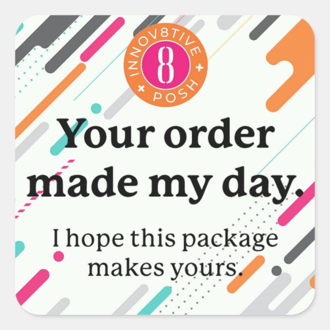 Innov8tive + Posh your order sticker (Front)